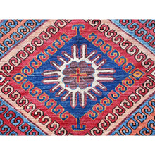 Load image into Gallery viewer, 6&#39;x7&#39;4&quot; Colorful, Afghan Ersari With Turkish Knot, Caucasian Design Revival, Ancient Bird Figurines, Vegetable Dyes, Densely Woven, Hand Knotted, Soft And Shiny Wool, Oriental Rug FWR3540