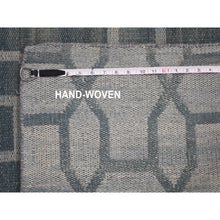 Load image into Gallery viewer, 2&#39;7&quot;x9&#39;8&quot; Aegean Blue Hand Woven Flat Weave Pure Wool Reversible Kilim Runner Oriental Rug FWR354708