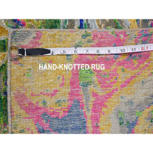 Load image into Gallery viewer, 2&#39;x3&#39; The Lava, Sari Silk With Textured Wool Hand Knotted Oriental Rug FWR354744