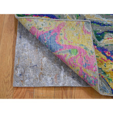 Load image into Gallery viewer, 2&#39;x3&#39; The Lava, Sari Silk With Textured Wool Hand Knotted Oriental Rug FWR354756
