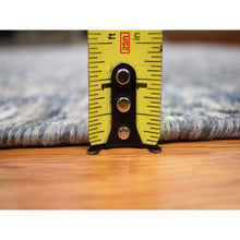 Load image into Gallery viewer, 8&#39;9&quot;x12&#39;3&quot; The Interwined Triangles, Blue Silk With Textured Wool Hand Knotted Oriental Rug FWR354840