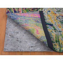 Load image into Gallery viewer, 4&#39;9&quot;x6&#39;7&quot; The Lava, Colorful Sari Silk With Textured Wool Hand Knotted Oriental Rug FWR354906