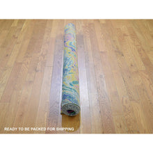 Load image into Gallery viewer, 4&#39;9&quot;x6&#39;7&quot; The Lava, Colorful Sari Silk With Textured Wool Hand Knotted Oriental Rug FWR354906