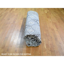 Load image into Gallery viewer, 12&#39;x15&#39;5&quot; Oversized Silk With Textured Wool Mughal Inspired Medallions Design Hand Knotted Oriental Rug FWR354924