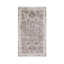 Load image into Gallery viewer, 3&#39;x5&#39;2&quot; Silk With Textured Wool Mughal Design Hand Knotted Oriental Rug FWR354978