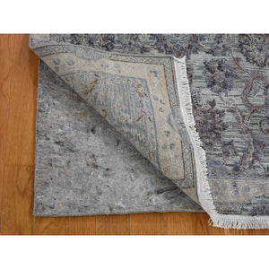 3'x5'2" Silk With Textured Wool Mughal Design Hand Knotted Oriental Rug FWR354978