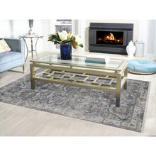Load image into Gallery viewer, 6&#39;x9&#39;1&quot; Silk With Textured Wool Mughal Design Hand Knotted Oriental Rug FWR354984