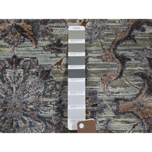 6'x9'1" Silk With Textured Wool Mughal Design Hand Knotted Oriental Rug FWR354984