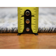 Load image into Gallery viewer, 2&#39;x3&#39; Dimensional Curtains Gray Silk With Textured Wool Hand Knotted Oriental Rug FWR354990