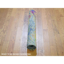 Load image into Gallery viewer, 3&#39;x5&#39; The Lava, Colorful Sari Silk With Textured Wool Hand Knotted Oriental Rug FWR355002