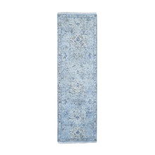 Load image into Gallery viewer, 2&#39;5&quot;x8&#39; Distressed Oushak Pure Silk with Textured Wool Runner Hand Knotted Oriental Rug FWR355026