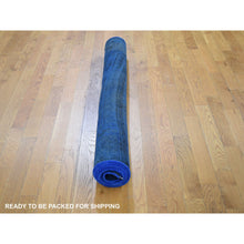 Load image into Gallery viewer, 5&#39;x10&#39; Blue Gallery Size Overdyed Persian Shiraz Worn Down Distressed Hand Knotted Oriental Rug FWR355110