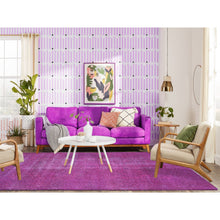 Load image into Gallery viewer, 6&#39;4&quot;x10&#39; Pink Worn Down Overdyed Persian Tabriz Distressed Hand Knotted Oriental Rug FWR355248