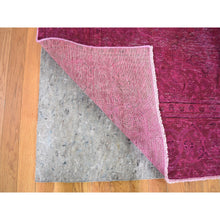 Load image into Gallery viewer, 6&#39;4&quot;x10&#39; Pink Worn Down Overdyed Persian Tabriz Distressed Hand Knotted Oriental Rug FWR355248