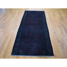 Load image into Gallery viewer, 3&#39;6&quot;x9&#39;1&quot; Overdyed Persian Malayer Wide Runner Worn Wool Hand Knotted Oriental Rug FWR355260