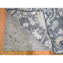 Load image into Gallery viewer, 8&#39;10&quot;x12&#39;2&quot; Gray Tulip And Large Blossom Design Pure Silk With Textured Wool Hand Knotted Oriental Rug FWR355332