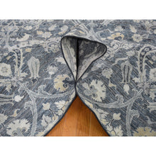 Load image into Gallery viewer, 8&#39;10&quot;x12&#39;2&quot; Gray Tulip And Large Blossom Design Pure Silk With Textured Wool Hand Knotted Oriental Rug FWR355332