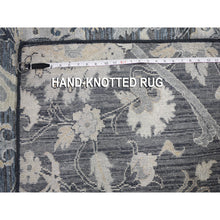Load image into Gallery viewer, 8&#39;10&quot;x12&#39;2&quot; Gray Tulip And Large Blossom Design Pure Silk With Textured Wool Hand Knotted Oriental Rug FWR355332