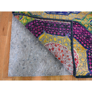 3'2"x17'5" Sari Silk With Textured Wool Mamluk Design Xl Runner Oriental Rug FWR355410