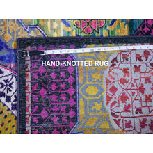 Load image into Gallery viewer, 3&#39;2&quot;x19&#39;4&quot; Golden Yellow, Hand Knotted, Rajasthan with All Over Leaf Design, Densely Woven, 100% Wool, Thick and Plush, XL Runner, Oriental Rug FWR453792