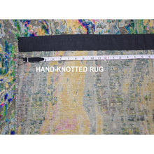 Load image into Gallery viewer, 2&#39;10&quot;x8&#39;2&quot; Colorful Sari Silk With Textured Wool The Lava Design Runner Hand Knotted Oriental Rug FWR355434