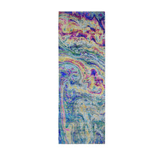 Load image into Gallery viewer, 2&#39;9&quot;x8&#39;2&quot; Colorful Sari Silk With Textured Wool The Lava Design Runner Hand Knotted Oriental Rug FWR355440