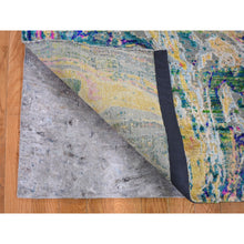 Load image into Gallery viewer, 2&#39;9&quot;x8&#39;2&quot; Colorful Sari Silk With Textured Wool The Lava Design Runner Hand Knotted Oriental Rug FWR355440