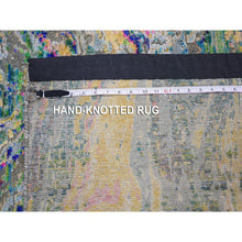 Load image into Gallery viewer, 2&#39;9&quot;x8&#39;2&quot; Colorful Sari Silk With Textured Wool The Lava Design Runner Hand Knotted Oriental Rug FWR355440