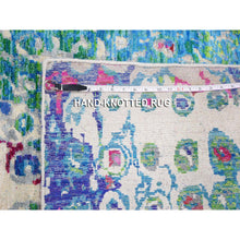 Load image into Gallery viewer, 5&#39;x7&#39;3&quot;  The Peacock, Sari Silk Colorful Hand Knotted Oriental Rug FWR355464