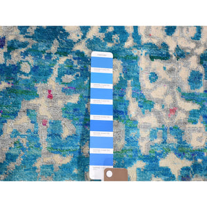 4'x6'1" The Peacock, Sari Silk Colorful Hand Knotted Oriental Rug FWR355470