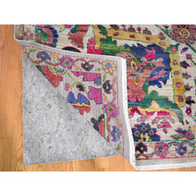 Load image into Gallery viewer, 9&#39;2&quot;x12&#39;2&quot; Sulatanabad Re-invented Colorful Sari Silk With Big Flower Design Hand Knotted Rug FWR355476