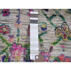 9'2"x12'2" Sulatanabad Re-invented Colorful Sari Silk With Big Flower Design Hand Knotted Rug FWR355476