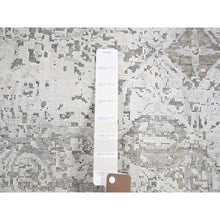 Load image into Gallery viewer, 8&#39;10&quot;x12&#39; Ivory Silk With Textured Wool Dimensional Design Hand Knotted Oriental Rug FWR355488