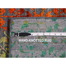 Load image into Gallery viewer, 9&#39;x12&#39;1&quot; Colorful Sari Silk Bespoken Sampler Tone On Tone Hand Knotted Oriental Rug FWR355500