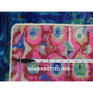 9'x12' THE PEACOCK, Sari Silk Colorful Hand Knotted Oriental Rug FWR355512