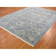Load image into Gallery viewer, 8&#39;10&quot;x12&#39; Distressed Oushak Pure Silk With Textured Wool Hand Knotted Oriental Rug FWR355530
