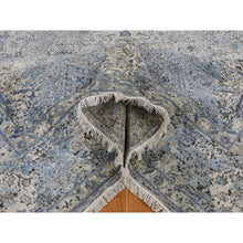 Load image into Gallery viewer, 8&#39;10&quot;x12&#39; Distressed Oushak Pure Silk With Textured Wool Hand Knotted Oriental Rug FWR355530