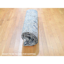 Load image into Gallery viewer, 8&#39;10&quot;x12&#39; Distressed Oushak Pure Silk With Textured Wool Hand Knotted Oriental Rug FWR355530