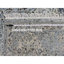 Load image into Gallery viewer, 8&#39;10&quot;x12&#39; Distressed Oushak Pure Silk With Textured Wool Hand Knotted Oriental Rug FWR355530