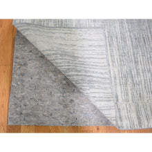 Load image into Gallery viewer, 6&#39;x8&#39;10&quot; Gray Vertical Ombre Design Pure Silk Hand Knotted Oriental Rug FWR355542