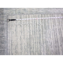 Load image into Gallery viewer, 6&#39;x8&#39;10&quot; Gray Vertical Ombre Design Pure Silk Hand Knotted Oriental Rug FWR355542