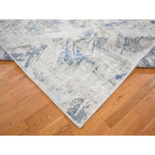 Load image into Gallery viewer, 8&#39;10&quot;x12&#39;1&quot; Ivory Large Elements With Pastels Silk With Textured Wool Modern Rug FWR355554