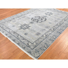 Load image into Gallery viewer, 7&#39;9&quot;x9&#39;10&quot; Pure Silk With Textured Wool Khotan Design Hand Knotted Oriental Rug FWR355566