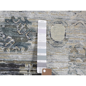 7'9"x9'10" Pure Silk With Textured Wool Khotan Design Hand Knotted Oriental Rug FWR355566