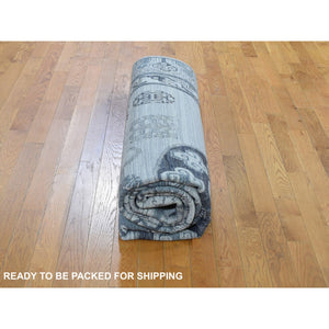 7'9"x9'10" Pure Silk With Textured Wool Khotan Design Hand Knotted Oriental Rug FWR355566