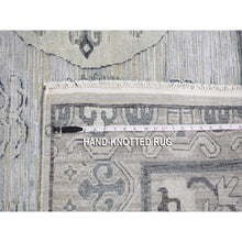 Load image into Gallery viewer, 7&#39;9&quot;x9&#39;10&quot; Pure Silk With Textured Wool Khotan Design Hand Knotted Oriental Rug FWR355566