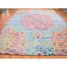 Load image into Gallery viewer, 11&#39;10&quot;x15&#39; Oversized Sari Silk And Textured Wool Colorful Maharaja Hand Knotted Oriental Rug FWR355584