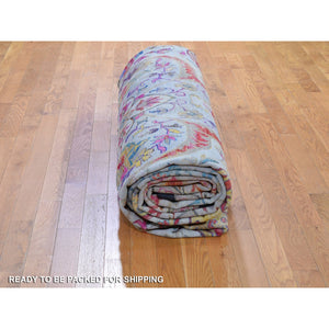 11'10"x15' Oversized Sari Silk And Textured Wool Colorful Maharaja Hand Knotted Oriental Rug FWR355584