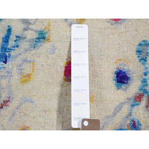 11'10"x15'  The Peacock, Oversized Sari Silk Colorful Hand Knotted Oriental Rug FWR355590