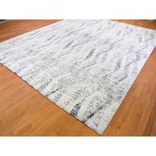 Load image into Gallery viewer, 11&#39;10&quot;x15&#39;2&quot; Dimensional Curtains Gray Oversized Silk With Textured Wool Hand Knotted Oriental Rug FWR355608